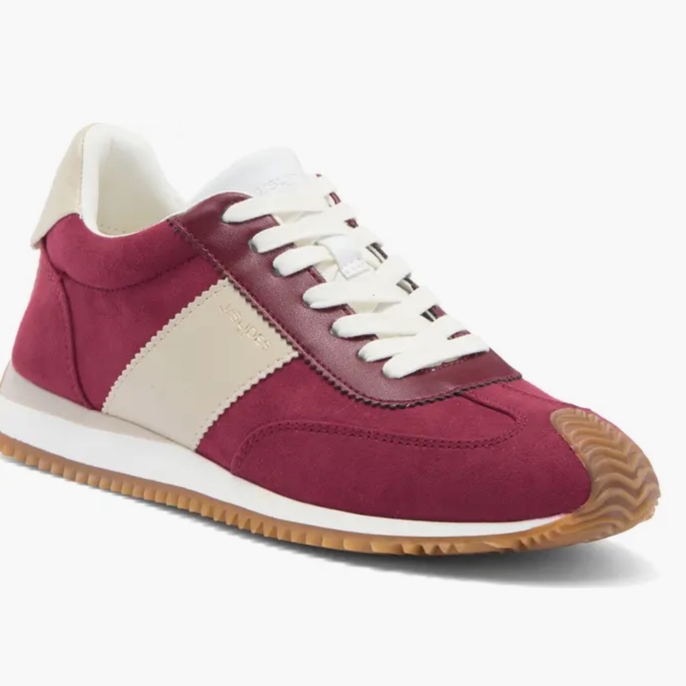 J Slides JSlides Lala Sneakers Burgundy and Cream Sneakers 7.5